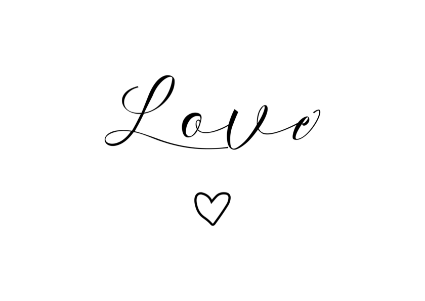 Liefde kaarten - Liefde kaart 'Love' met hartje