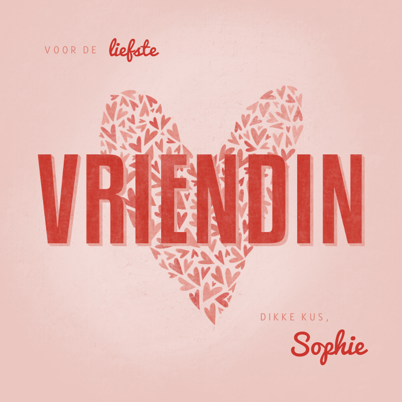 Liefde kaarten - Liefde kaart met hart voor de liefste VRIENDIN