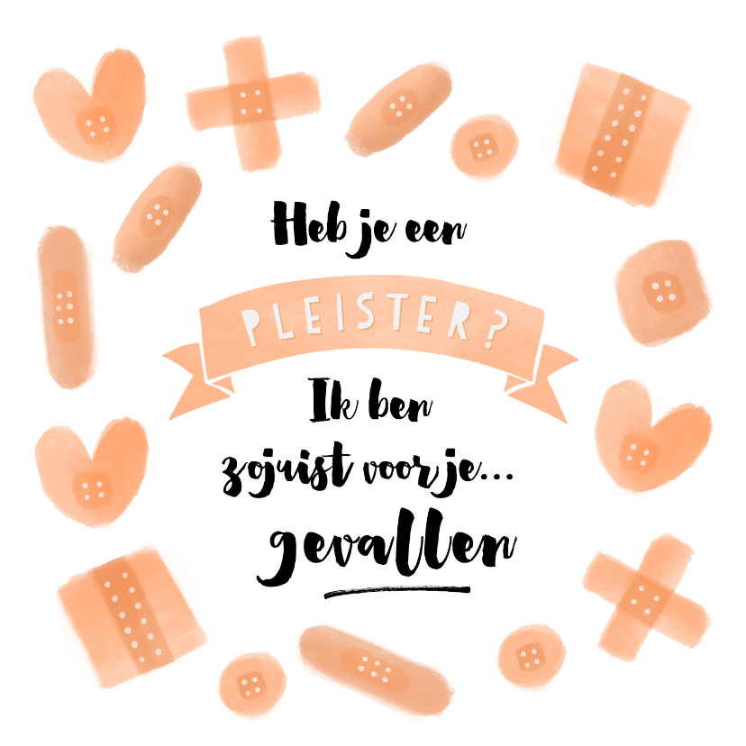Liefde kaart met pleisters en hartjes - Liefde kaarten Liefde kaarten - Liefde kaart met pleisters en hartjes