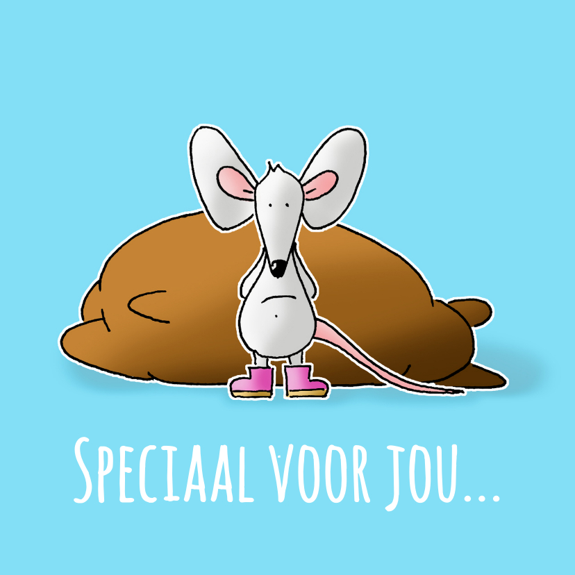 Liefde kaarten - Liefde kaarten muis geeft een dikke knuffel