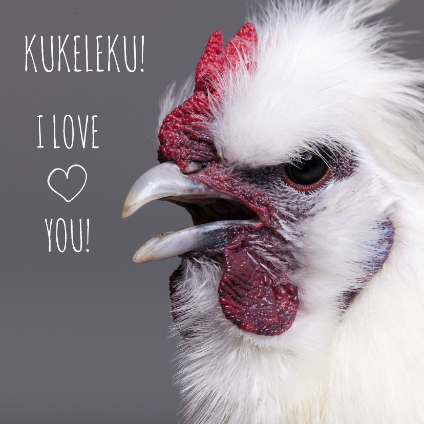 Liefde kaarten - Liefde - Kukeleku I Love you!