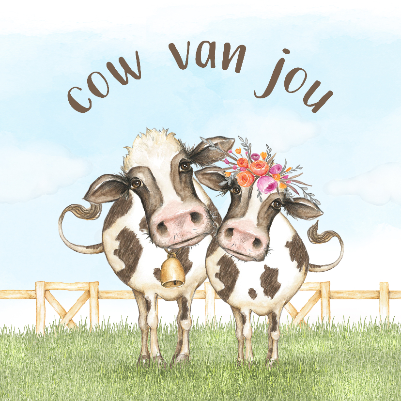 Liefde kaarten - Liefdekaart cow van jou