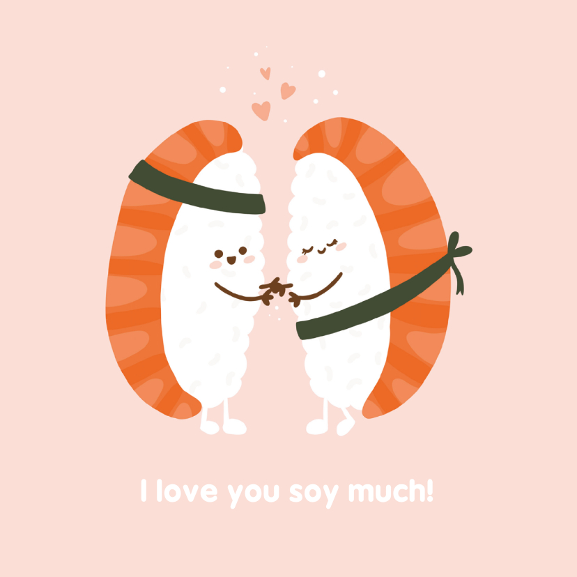 Liefde kaarten - Liefdekaart I love you soy much!