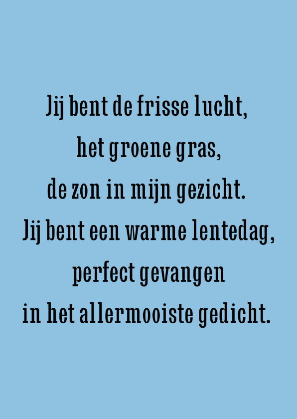Liefde kaarten - Liefdekaart jij bent de frisse lucht