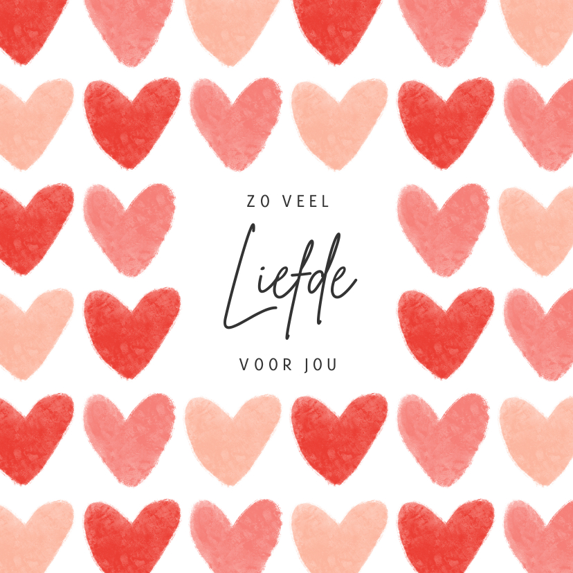 Liefde kaarten - Liefdekaart liefde hartjes fijne valentijn roze rood