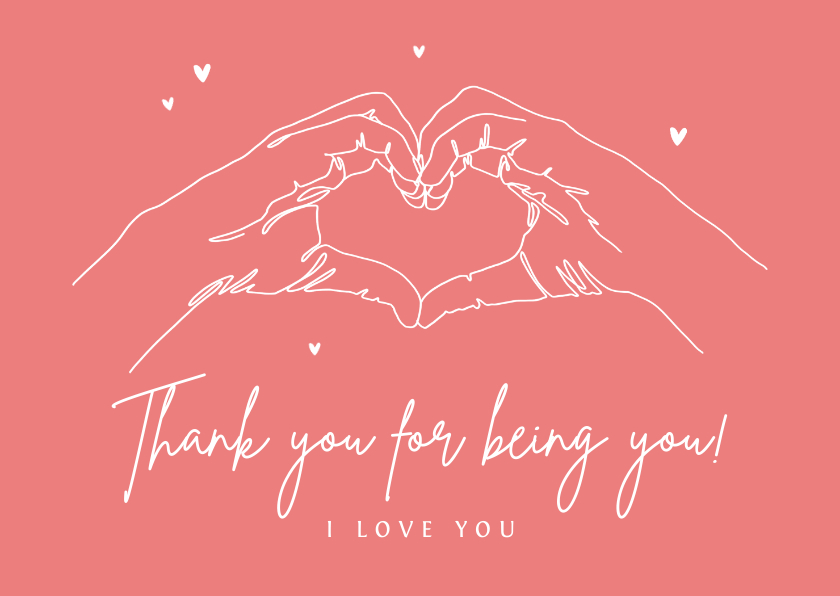 Liefde kaarten - Liefdekaart thank you bedankt vriendschap i love you