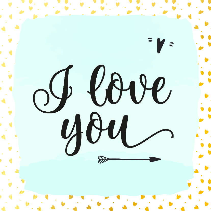 Liefdeskaart i love you hartjes - Liefde kaarten Liefde kaarten - Liefdeskaart i love you hartjes