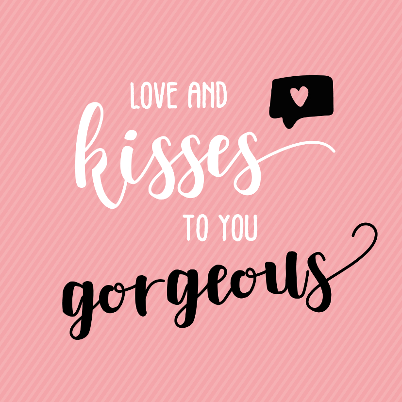 Liefde kaarten - Love and kisses - vriendschapskaart