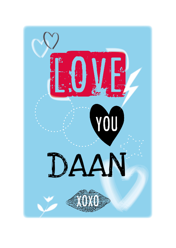 Love you met naam aanpasbaar - Liefde kaarten Liefde kaarten - Love you met naam aanpasbaar