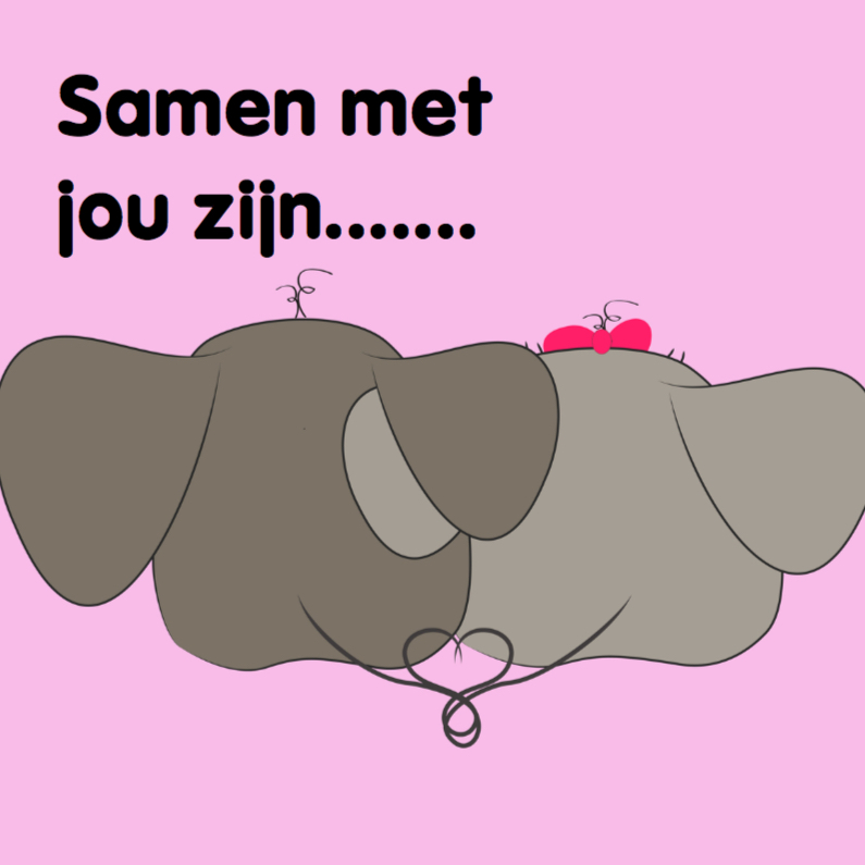 Schattige liefdeskaart met olifantenstel van Mo Cards - Liefde kaarten Liefde kaarten - Schattige liefdeskaart met olifantenstel van Mo Cards