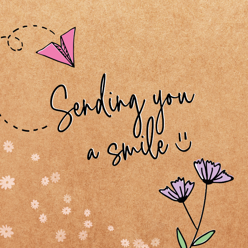 Liefde kaarten - Sending you a smile - kraft - zomaarkaart