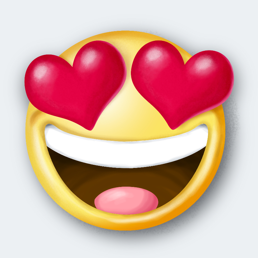 Smiley met hartjes als ogen - Liefde kaarten Liefde kaarten - Smiley met hartjes als ogen