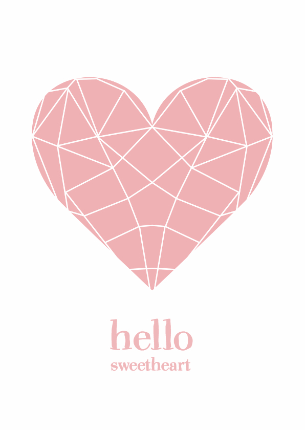 Valentijnskaart geometric heart - Liefde kaarten Liefde kaarten - Valentijnskaart geometric heart