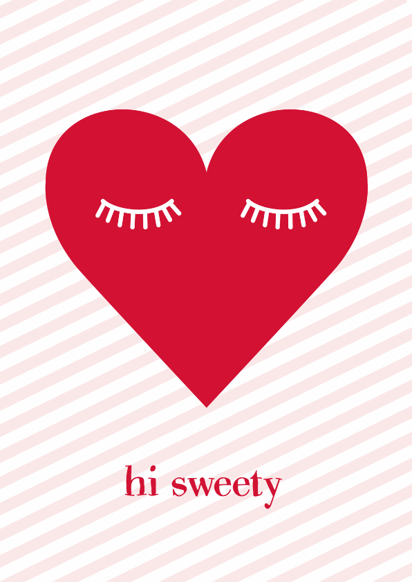 valentijnskaart hi sweety liefde