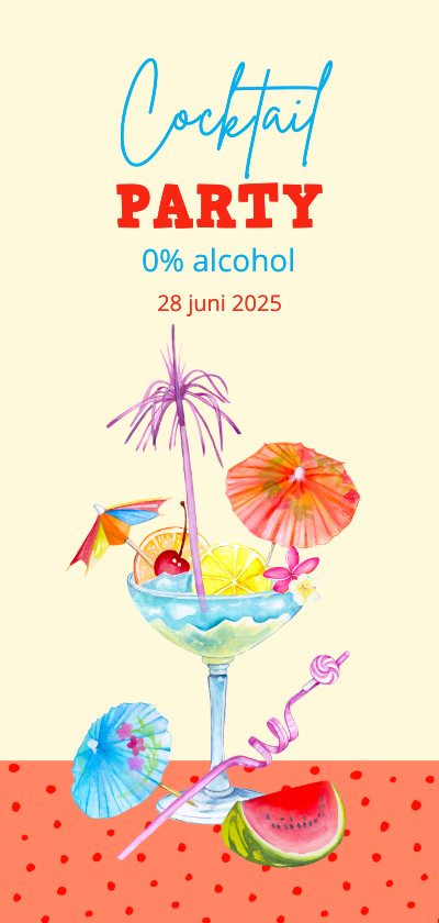 Menukaarten - Menu cocktail kids 0% alcohol