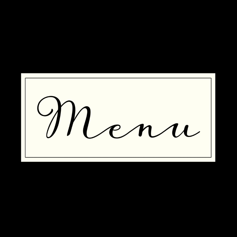 menukaart chique zwart label - Menukaarten Menukaarten - menukaart chique zwart label