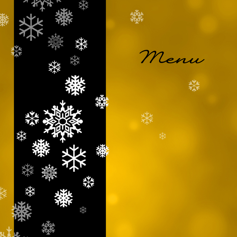 Menukaart kerst ijskristallen - Menukaarten Menukaarten - Menukaart kerst ijskristallen