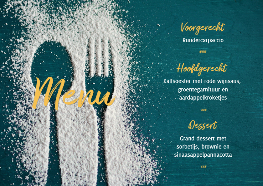 Menukaarten - Menukaart met lepel en vork