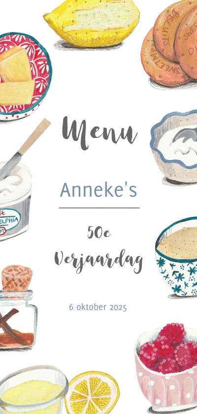 Menukaart recept taart - Menukaarten Menukaarten - Menukaart recept taart