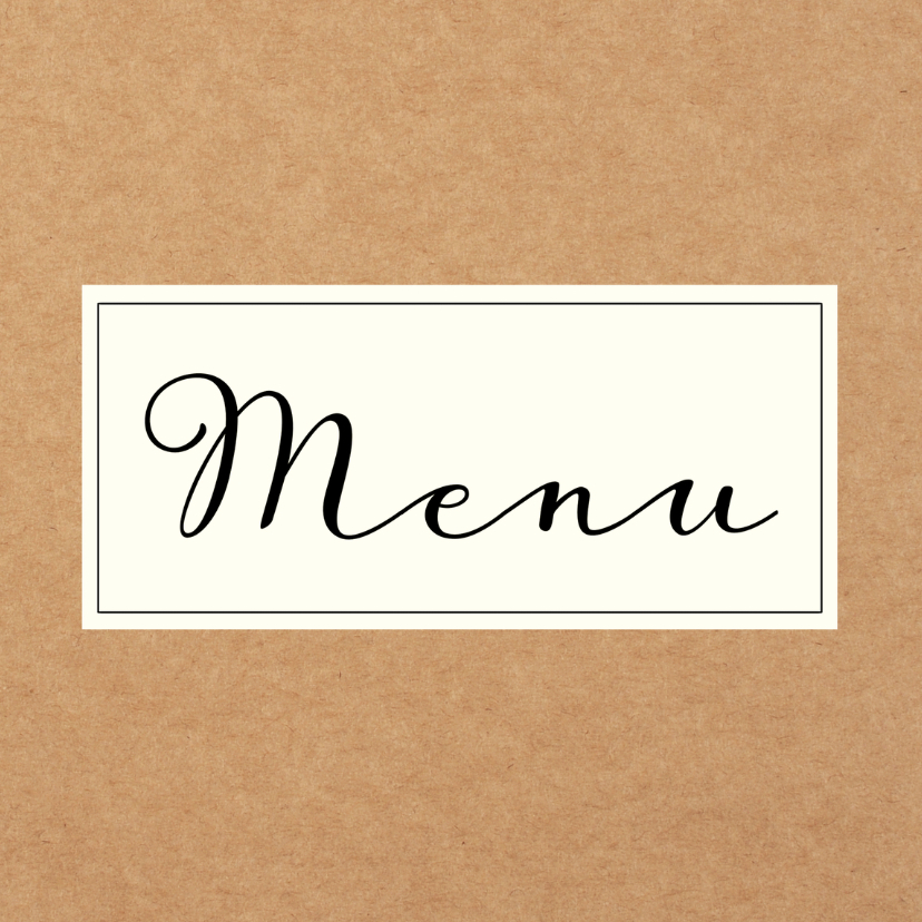 Menukaart rustiek kraft - Menukaarten Menukaarten - Menukaart rustiek kraft