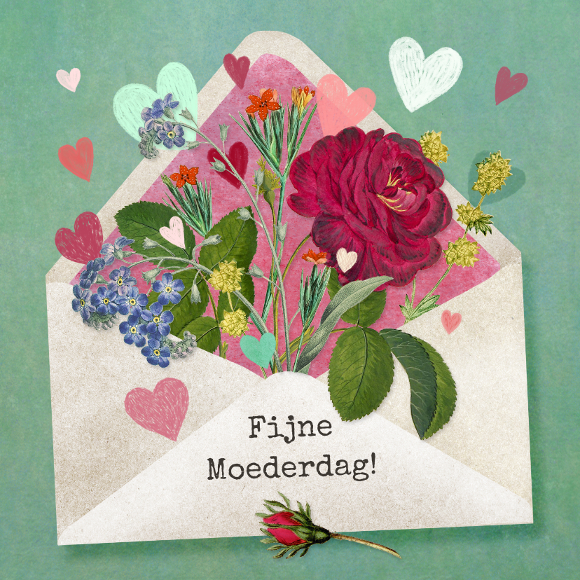 Verscheidenheid Chromatisch Verzorger Fijne Moederdag envelop gevuld met bloemen en | Kaartje2go