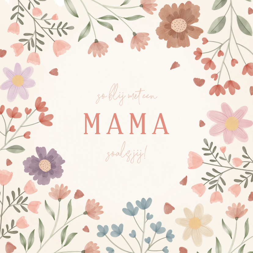 Moederdag kaarten - Fleurige Moederdag kaart mama met bloemen