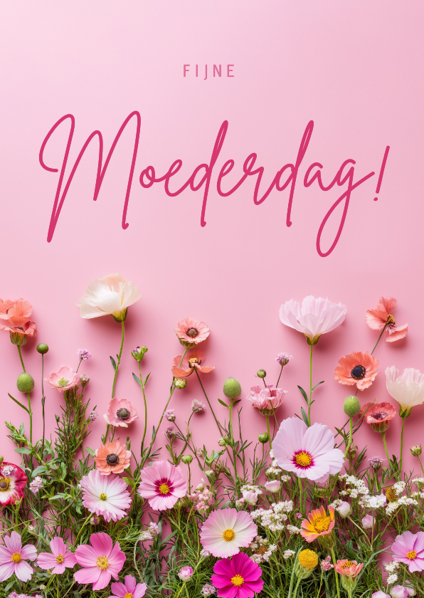 Fleurige moederdagkaart met vrolijke lentebloemen - Moederdag kaarten Moederdag kaarten - Fleurige moederdagkaart met vrolijke lentebloemen