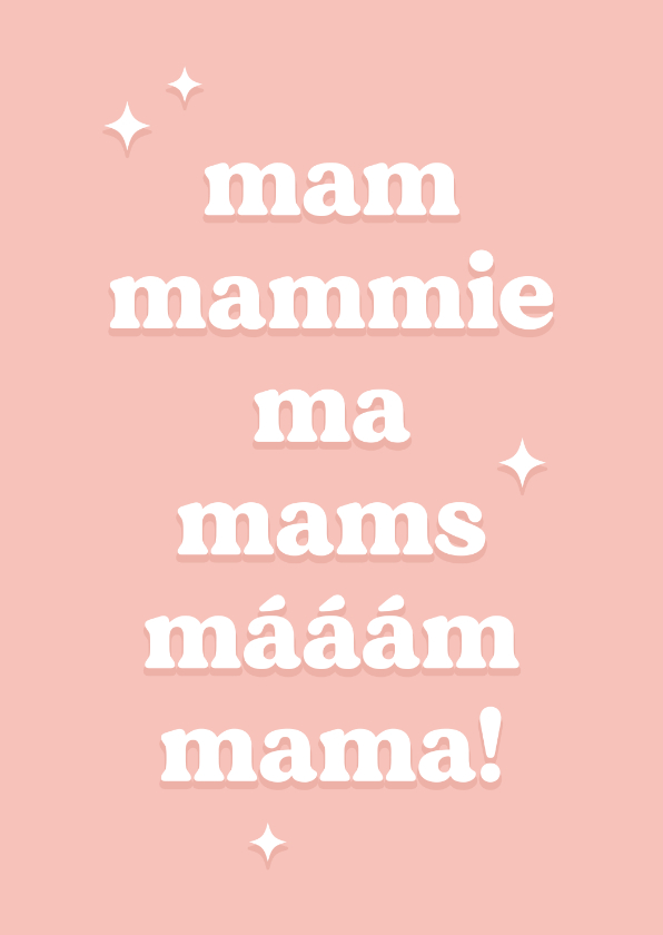 Moederdag kaarten - Grappige moederdagkaart in roze typografisch