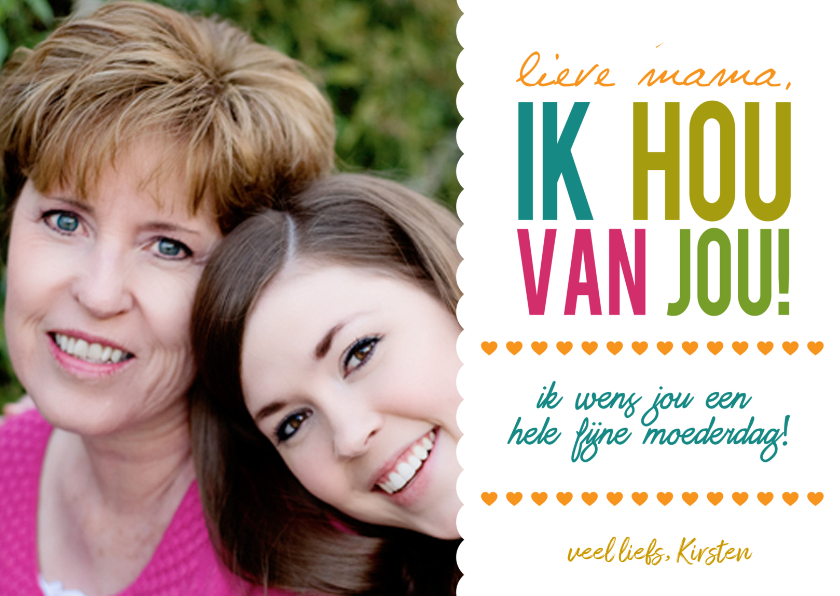 Happytime fotokaart met naam - Moederdag kaarten Moederdag kaarten - Happytime fotokaart met naam