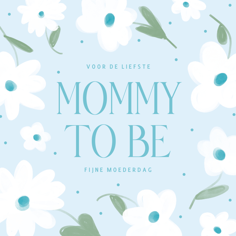 Moederdag kaarten - Lichtblauw moederdagkaartje voor een mommy to be
