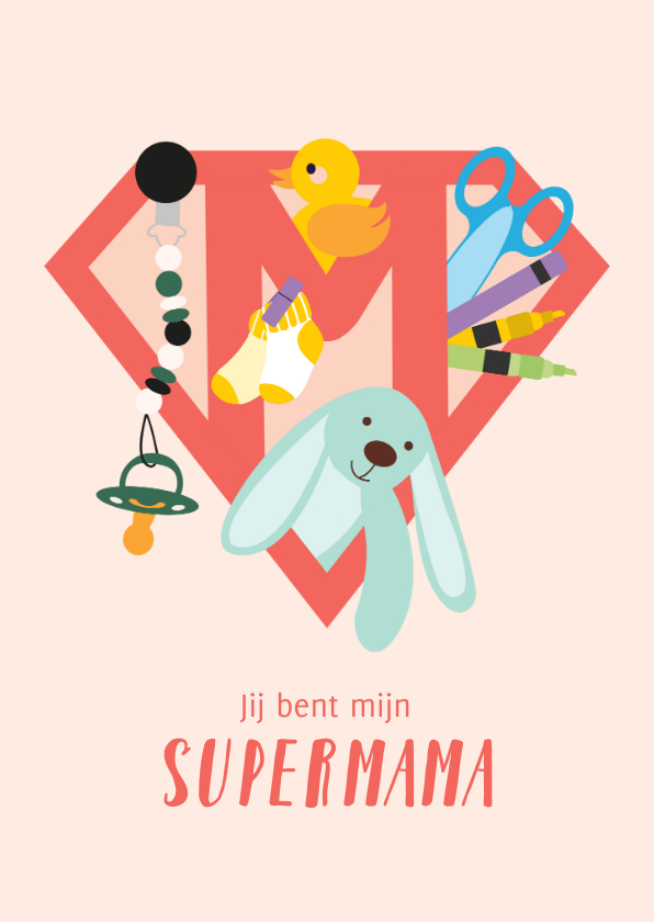 Moederdag kaarten - Lieve moederdag kaart voor supermama