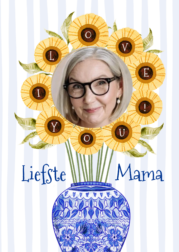 Moederdag kaarten - Lieve moederdagkaart liefste mama bloemen watercolor foto