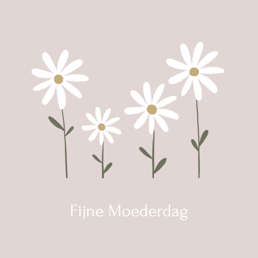Moederdag kaarten - Lieve moederdagkaart met 4 madeliefjes