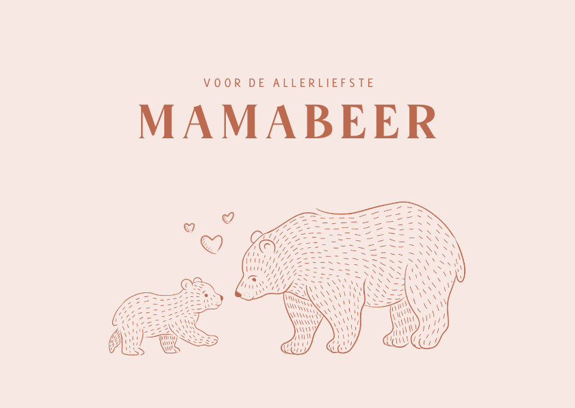 Moederdag kaarten - Lieve moederdagkaart met beertjes roze