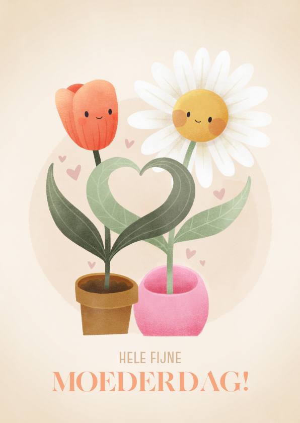 Moederdag kaarten - Lieve moederdagkaart met bloemen en hartjes