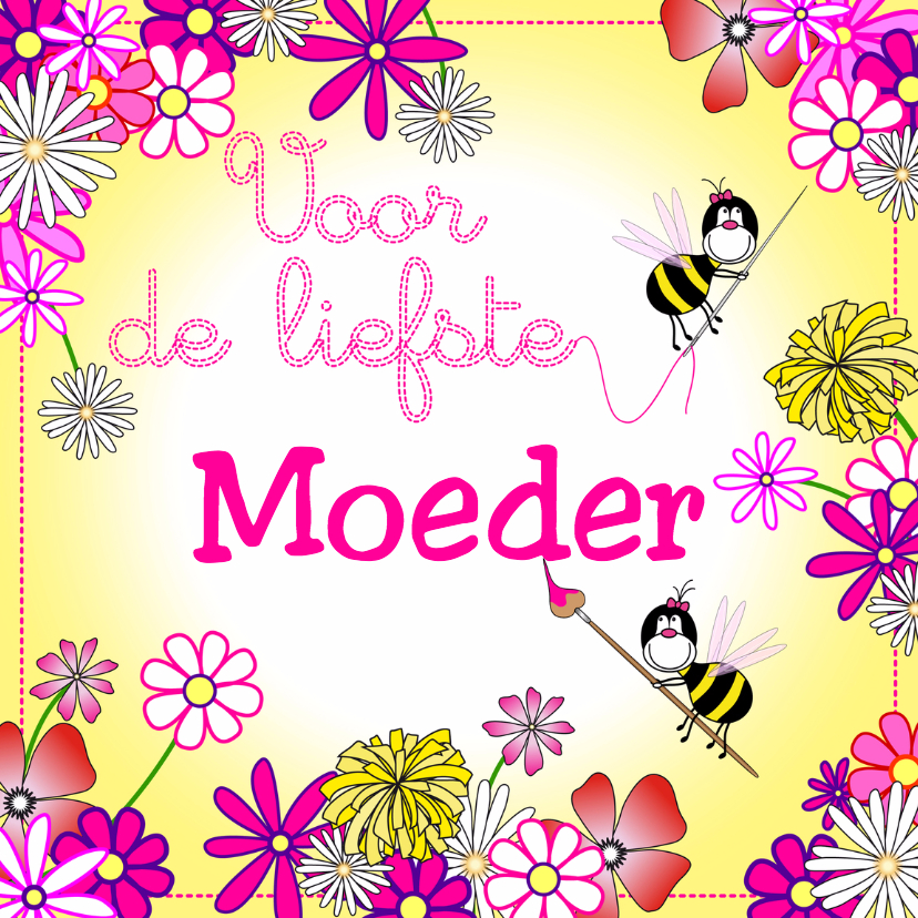 moederdag bloemen en bijtjes - Moederdag kaarten Moederdag kaarten - moederdag bloemen en bijtjes