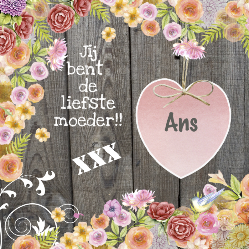 moederdag hart bloemen - Moederdag kaarten Moederdag kaarten - moederdag hart bloemen