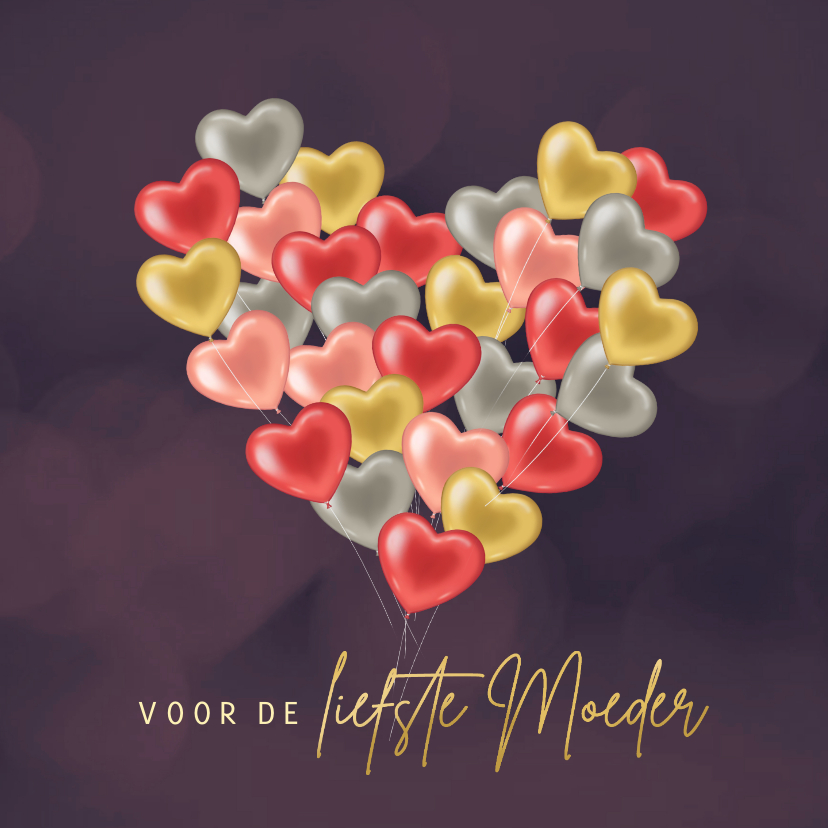 Moederdag hart van ballonnen - Moederdag kaarten Moederdag kaarten - Moederdag hart van ballonnen
