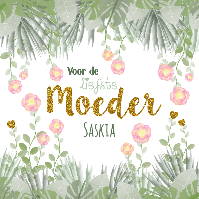 Moederdag hippe kaart bloemen en botanica - Moederdag kaarten Moederdag kaarten - Moederdag hippe kaart bloemen en botanica