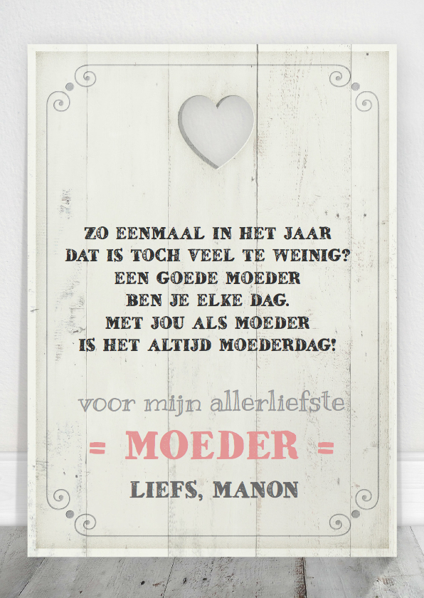 Moederdag Houten Tekstbord - Moederdag kaarten Moederdag kaarten - Moederdag Houten Tekstbord