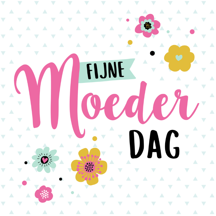 Moederdag kaarten - Moederdag kaart bloemen hartjes