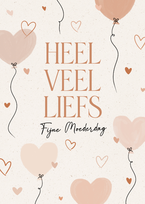 Moederdag kaart heel veel liefs met roze hartjes ballonnen - Moederdag kaarten Moederdag kaarten - Moederdag kaart heel veel liefs met roze hartjes ballonnen