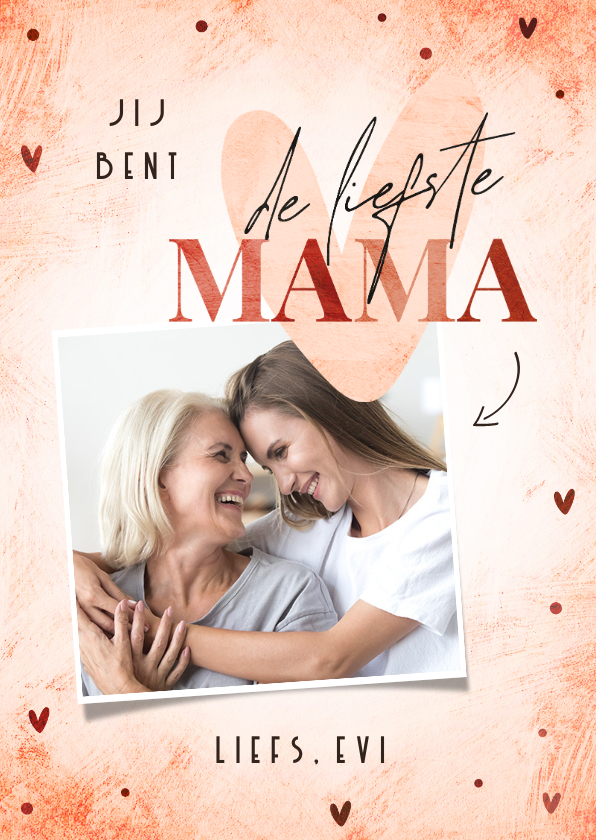 Moederdag kaart met foto, naam en hart liefste mama stijlvol - Moederdag kaarten Moederdag kaarten - Moederdag kaart met foto, naam en hart liefste mama stijlvol