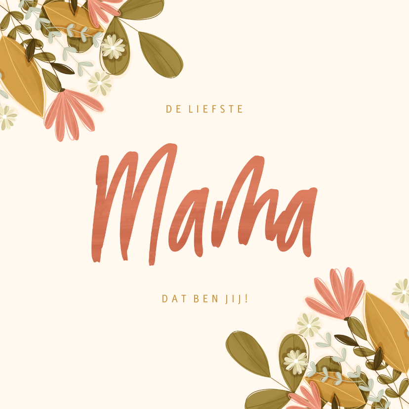 Moederdag kaarten - Moederdag vierkant mama met bloemen