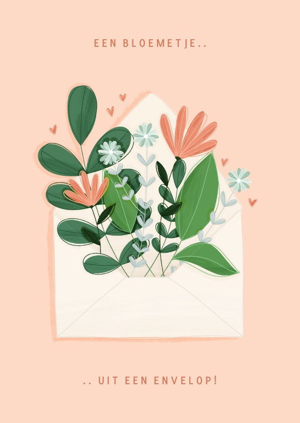 Moederdag kaarten - Moederdagkaart bloemetje uit een envelop