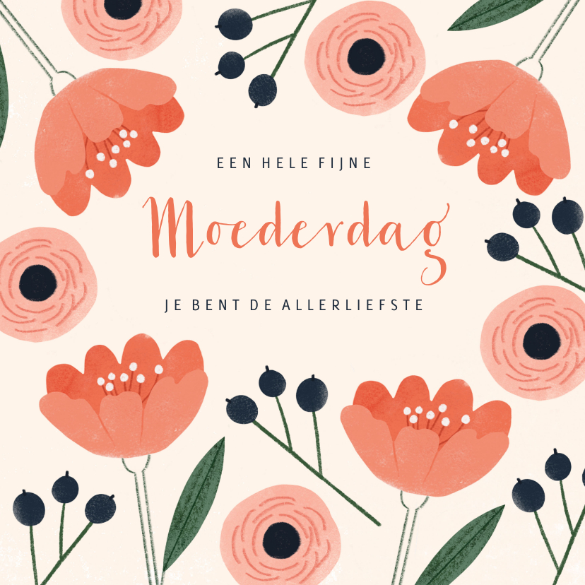 Moederdag kaarten - Moederdagkaart de allerliefste met pastel bloemen