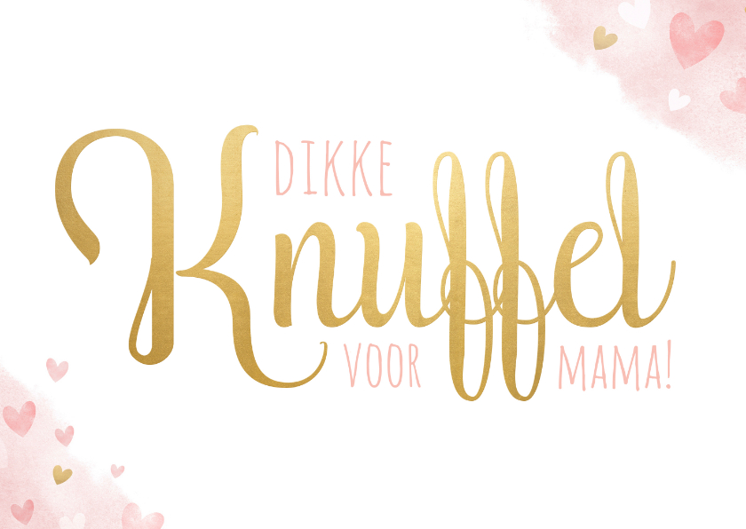 Moederdag kaarten - Moederdagkaart - Dikke knuffel voor mama met roze hartjes 