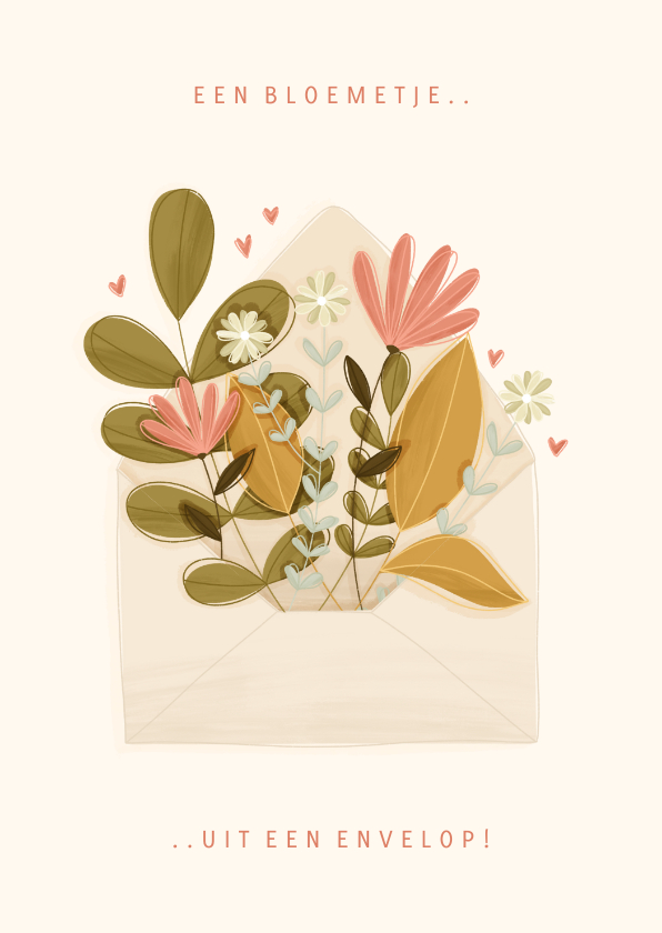 Moederdagkaart een bloemetje uit een envelop - Moederdag kaarten Moederdag kaarten - Moederdagkaart een bloemetje uit een envelop