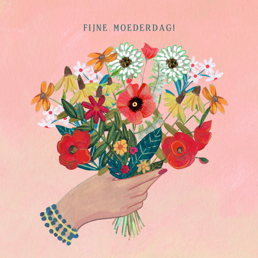 Moederdagkaart, fijne moederdag boeket - Moederdag kaarten Moederdag kaarten - Moederdagkaart, fijne moederdag boeket