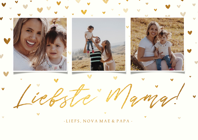 Moederdagkaart fotocollage 'liefste mama!' met hartjes - Moederdag kaarten Moederdag kaarten - Moederdagkaart fotocollage 'liefste mama!' met hartjes